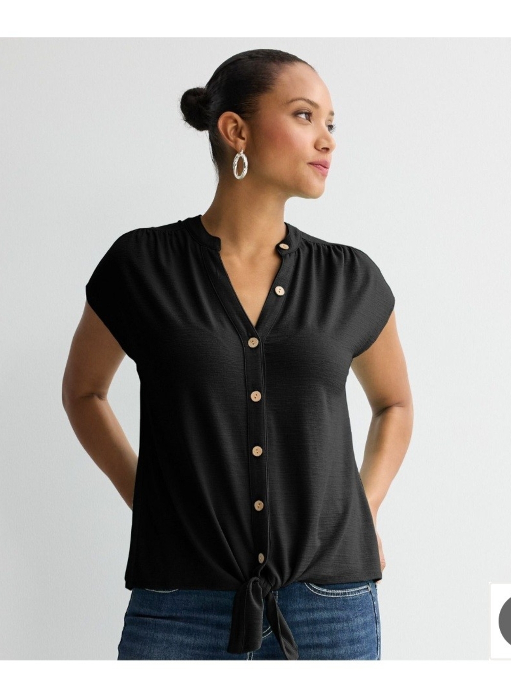 Women's Apt. 9 Tie Front Button-Up Top